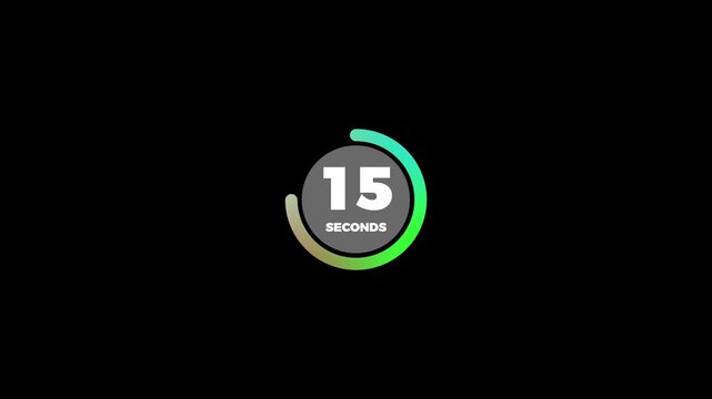 20 Second Countdown Timer with Neon Green Circular Progress Bar on Black Background