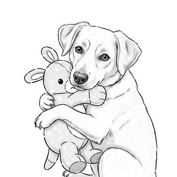 Adorable white dog with floppy ears and happy expression.