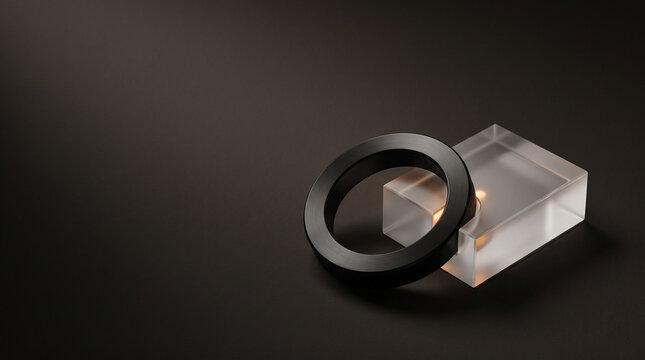 Minimalist 3D cryptographic security key token data encryption for zero trust cybersecurity SaaS landing page banner