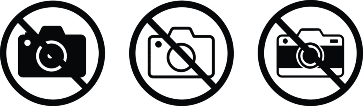 No Photography SVG Bundle | Prohibited Camera Warning Vector Icons