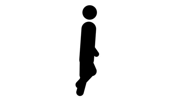Animated Person stand, walking man icon.a person standing, walking, and running