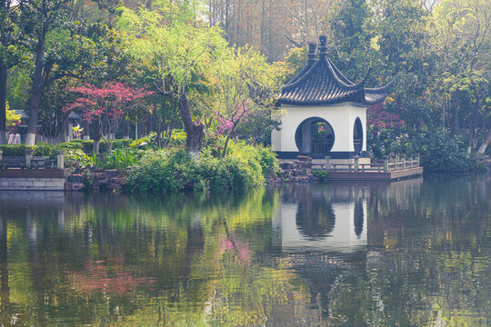 Pavilions and towers in Changzhou gardens, China