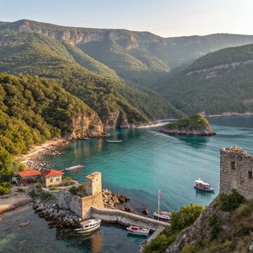 Gideros Bay, which bears the traces of the Genoese, where pirates took shelter in ancient times and is the natural harbor of the Square. Cide, Kastamonu, Turkey