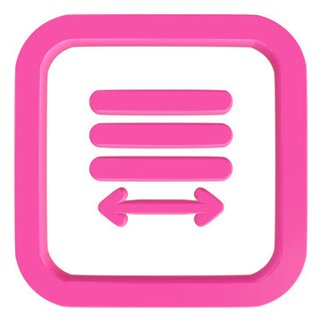 3D flat vector illustration of a tracking text button letter spacing kerning adjustment typography tool isolated white background simple graphic design element icon asset