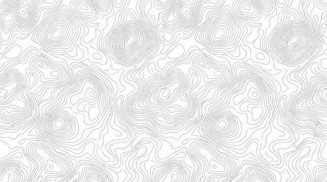 Topographic Map Contour Lines Seamless Pattern - Abstract Cartography Background