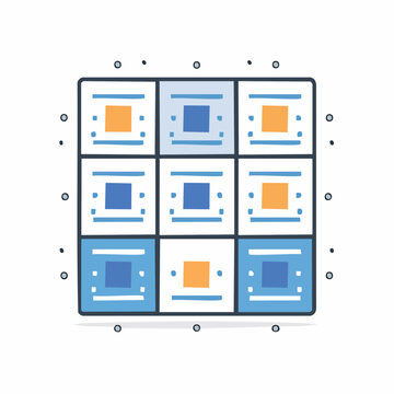 Structured Digital Matrix Grid Symbolizing Data Organization and Interconnected Information Systems Architecture