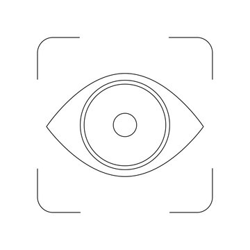 Iris Recognition Icon | Biometric Eye Scan Authentication | 虹彩認証 生体認証アイコン