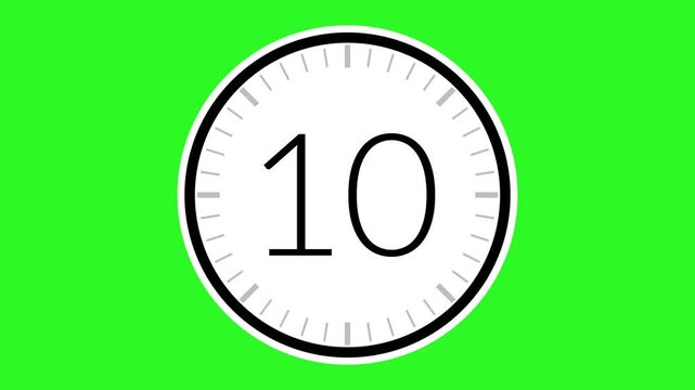 Number 10 with circular animation on green screen background. 10 days to go. 10 days left. 10 counting days