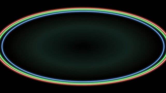 Abstract glowing energy shockwaves expanding on black background