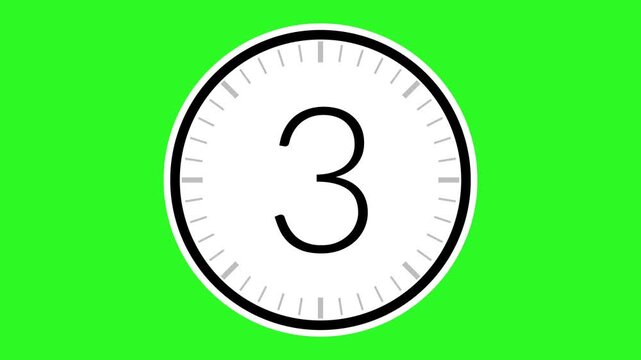 Number 3 with circular animation on green screen background. 3 days to go. 3 days left. 3 counting days