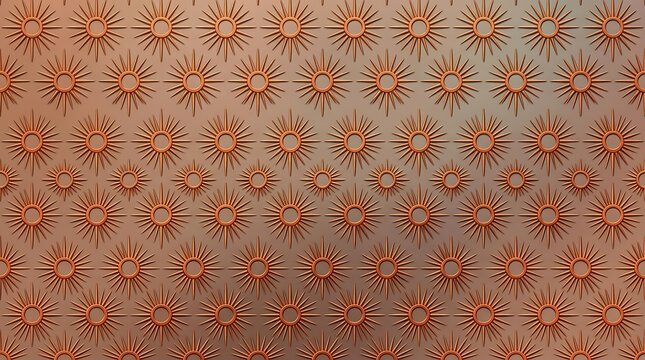 Repeating copper sunburst pattern with metallic finish