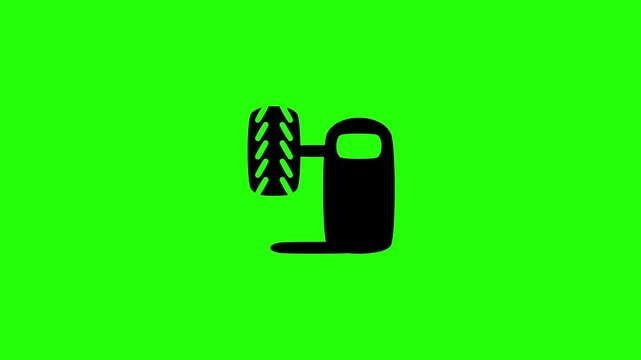 Premium 4K video showcasing a professional wheel balancing machine with car tire silhouette bouncing fluidly. Clean auto tuning maintenance popup asset.