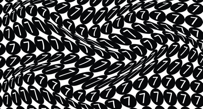 abstract creative bullet point number 7 wave pattern design.