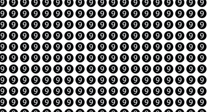 abstract creative bullet point number 9 pattern design.