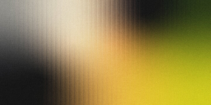 Grainy vertical gradient abstract background with fine vertical glass groove texture; seamless muted black, cream, golden yellow, and olive green color transition, noisy film grain effect.