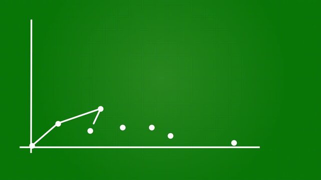 White glowing neon business growing graph line animation on alpha chanel digital data visualization, green background animation graph arrow, line arrow, business strategy, 4K animation