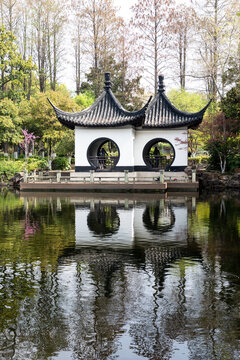 Pavilions and towers in Changzhou gardens, China