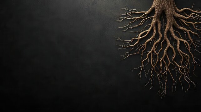 Conceptual image of tree roots merging with supply chains, natureintegrated sourcing