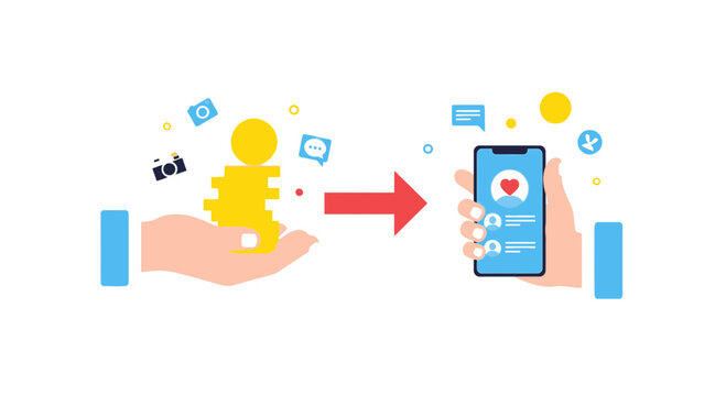 Hand holding smartphone with money transfer.