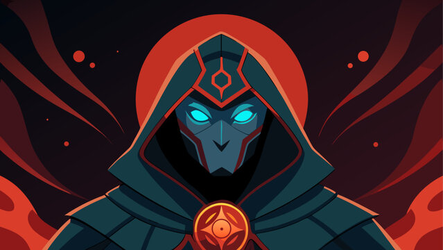 A futuristic warrior with glowing red eyes and cybernetic enhancements