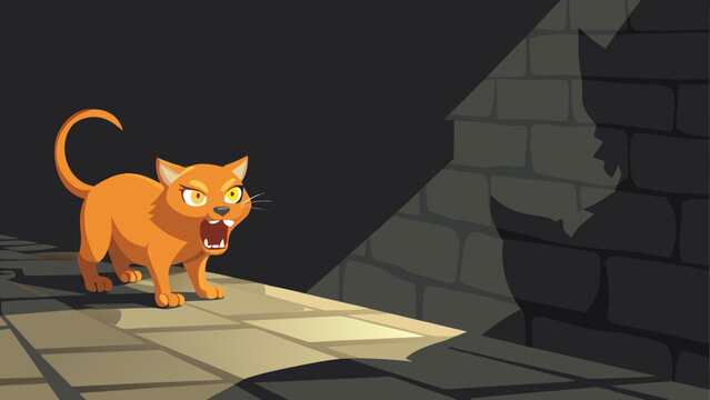 A curious cat explores a mysterious glowing object at night