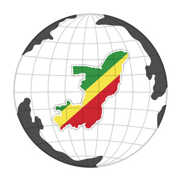 Congo Country Map in Globe