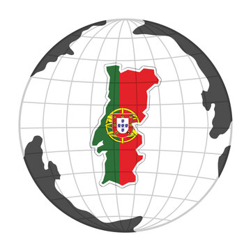 Portugal Country Map in Globe
