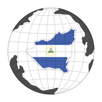 Nicaragua Country Map in Globe