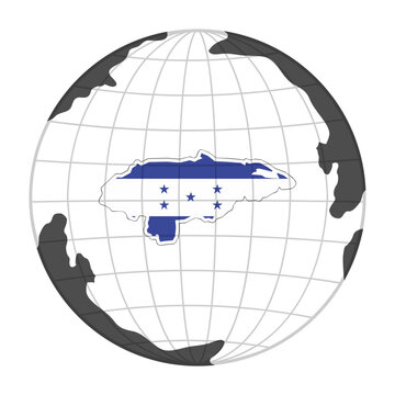 Honduras Country Map in Globe