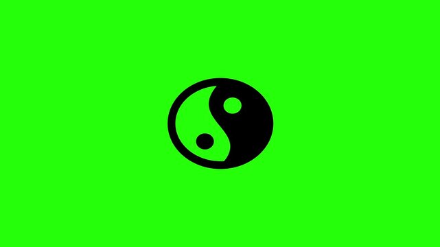 Professional 4K footage of a traditional Chinese yin yang dualism symbol silhouette bouncing. Clean automotive cosmic energy setup menu app icon element.