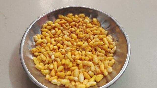Spicy Masala Murmura Puffed Rice Snack in a Bowl