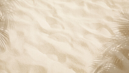 Selective focus of summer and holiday  backgrounds concepts with closeup clean sand beach and shadow palm leaf © hakinmhan