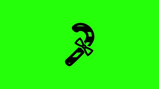 Professional 4K footage of a traditional Christmas candy cane peppermint sweet silhouette bouncing. Great popup graphic for holiday confectionery app.