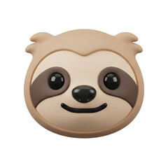 Fototapeta premium 3D Rendered Sloth Emoji Face