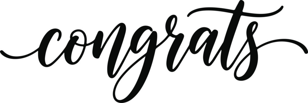 Elegant script typography 'congrats' vector text modern calligraphy for celebrations and graphic design