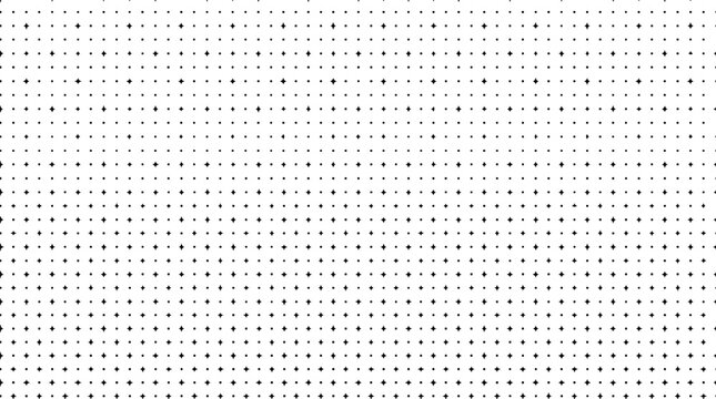 Abstract monochrome halftone background texture pattern featuring a grid layout of fading black and grey square pixel elements on a white backdrop.