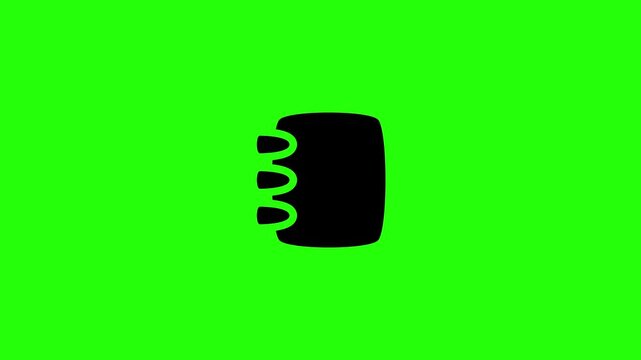 4K resolution video of a classic wire bound spiral notebook notepad silhouette bouncing into view. Perfect creative journal poetry publisher web icon.