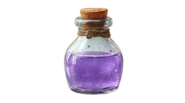 Glowing Purple Potion Bottle Halloween Vector Illustration