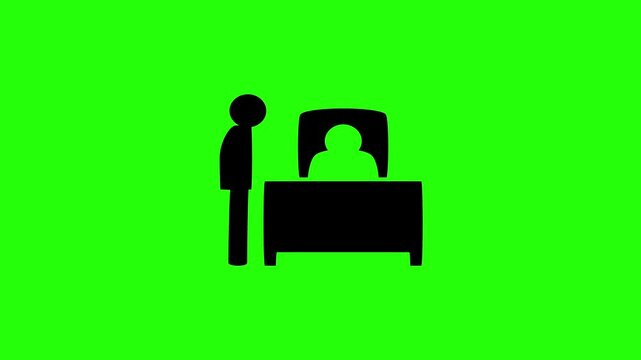 Professional 4K footage of a subordinate employee standing before a senior manager high chair silhouette bouncing. Great popup graphic for corporate HR app.