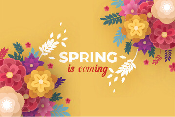 spring season floral decorative background illustration © Nova