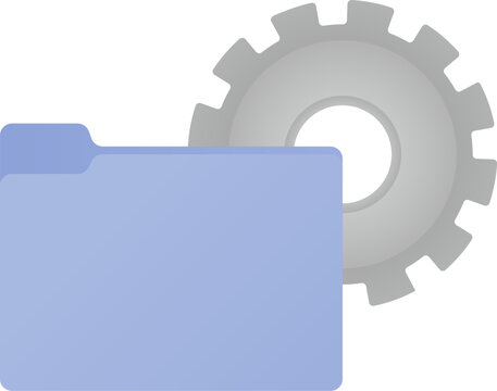 Folder and gear management icon illustration