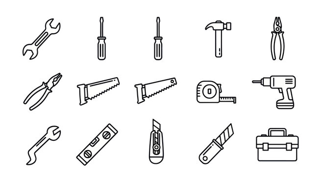 A collection of various tools and equipment for industrial work on a surface.