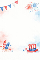 Obraz premium 4th of july element watercolor background