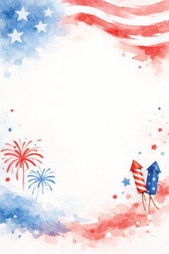 watercolor 4th of july background