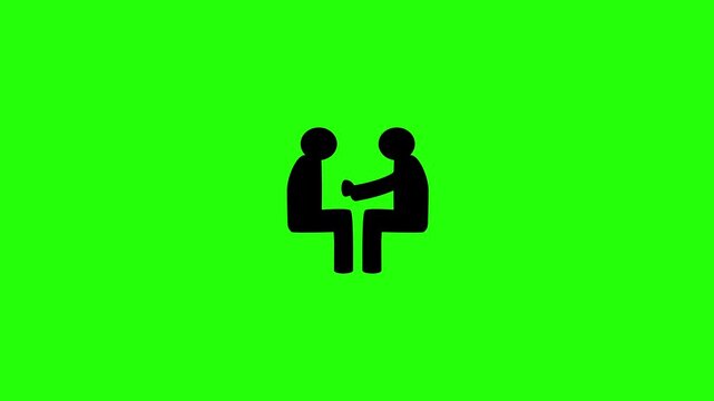 Dynamic 4K resolution asset showing a physician examining a patient with a stethoscope silhouette bouncing. Playful popup general clinic checkup icon element.