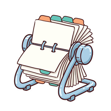 Rolodex contact organizer with blank cards and tabs for business organization and information