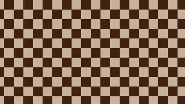 Brown and tan checkerboard pattern seamless background beige