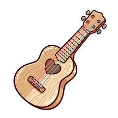 Fototapeta premium A cute ukulele with a heart soundhole and colorful strings for musical enjoyment and creative expression
