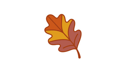 Fototapeta premium Autumn Oak Leaf Icon, Fall Season, Colorful Graphic Element