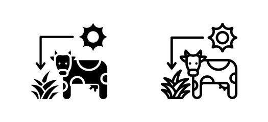 Style Glyph And Line Collection Vector Icon of Cow © Mia